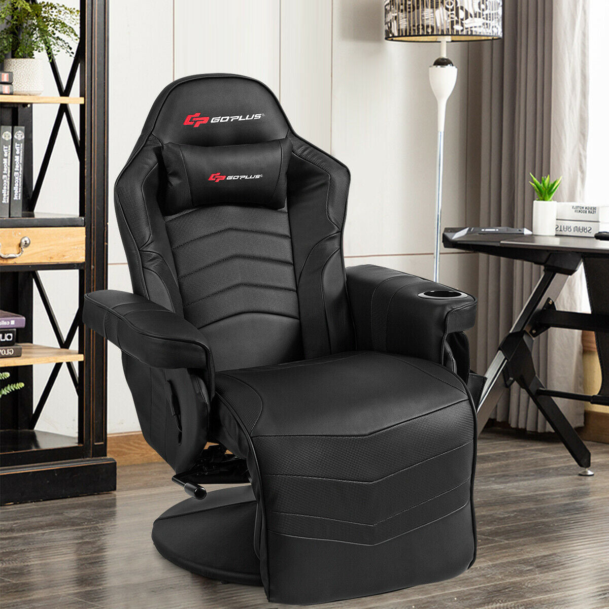 Ergonomic Massage Gaming Chair Gaming Recliner with Pillow and Adjustable Backrest